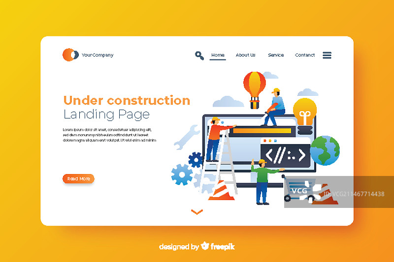 施工中着陆页图片素材