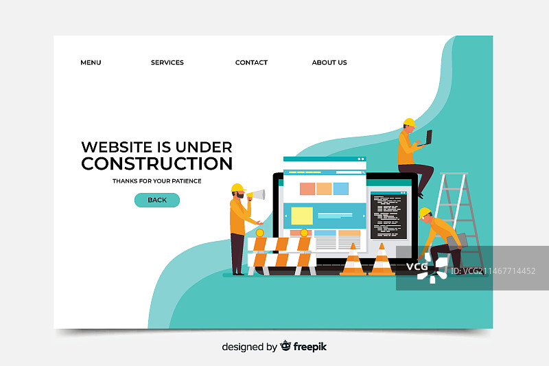 施工中着陆页图片素材