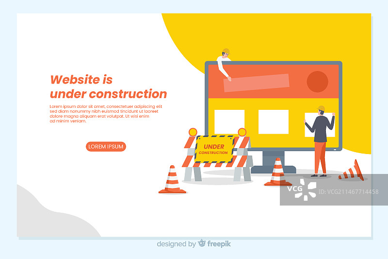施工中着陆页图片素材