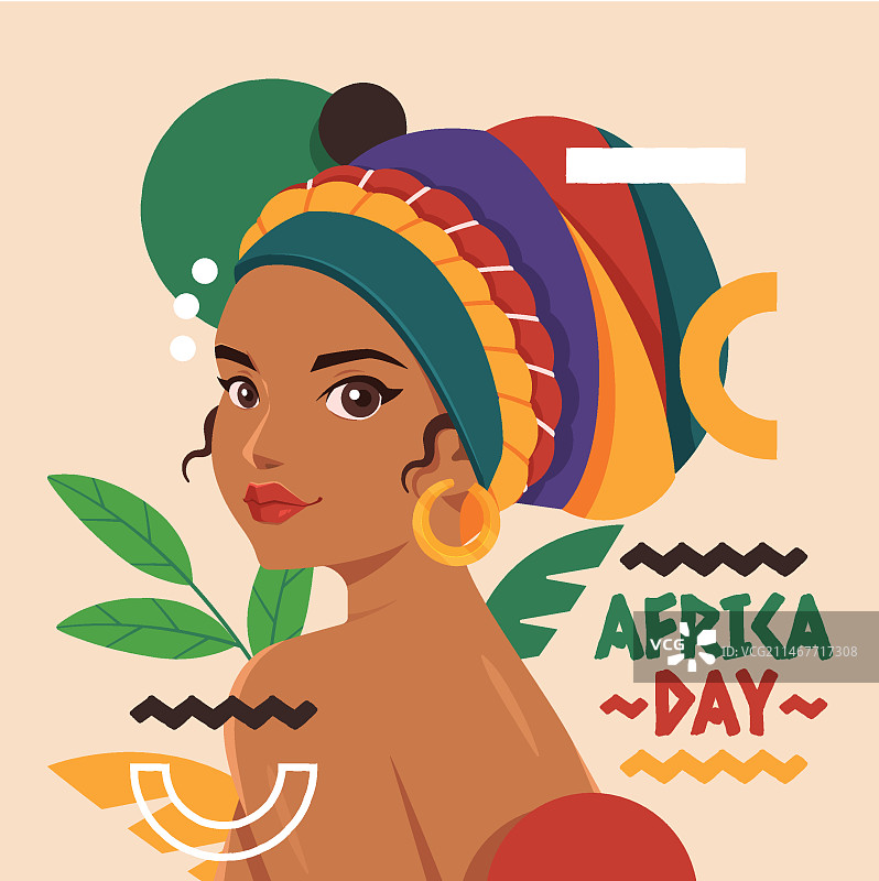 非洲日扁平风插画图片素材