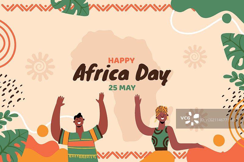 扁平风非洲日背景图片素材