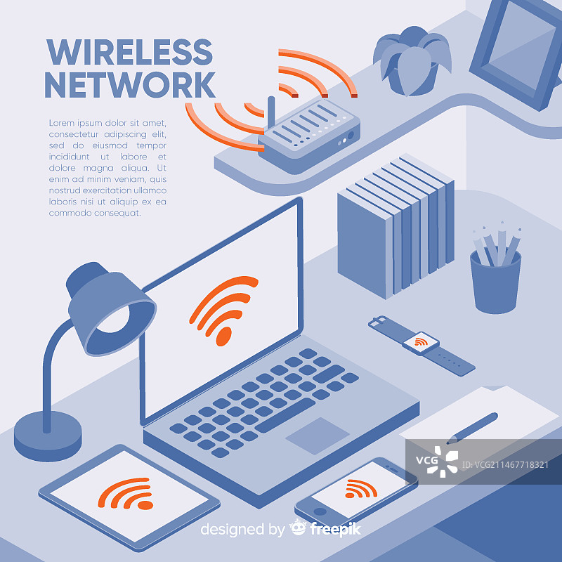 无线网络着陆页模板图片素材