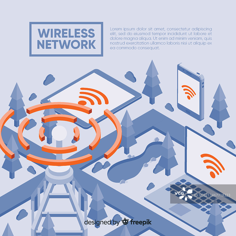 无线网络着陆页模板图片素材
