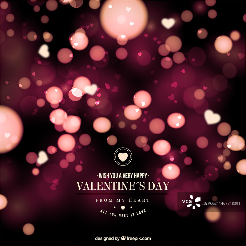 优雅的散景情人节背景图片素材