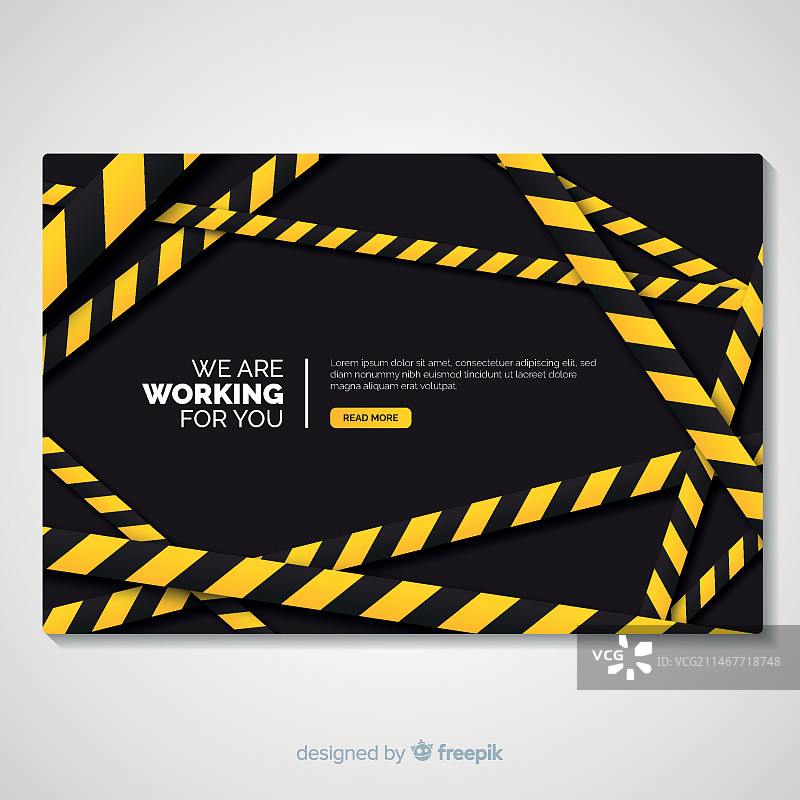 扁平风格施工中着陆页图片素材