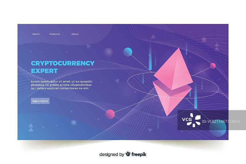 加密货币交易所着陆页模板图片素材