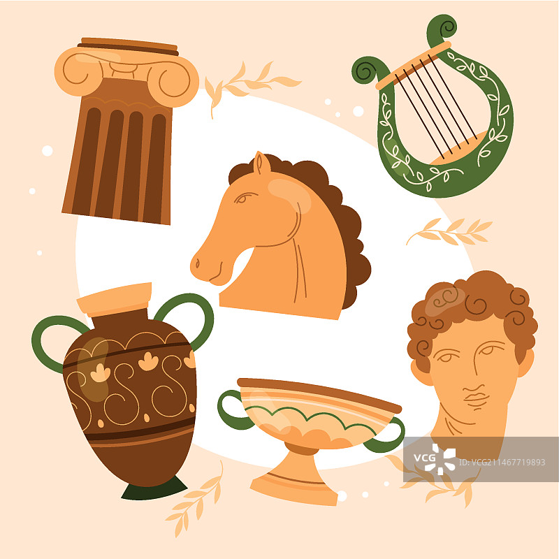 希腊雕像插画集图片素材