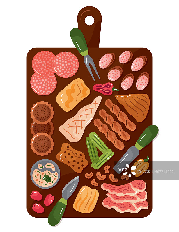 手绘奶酪板插画图片素材