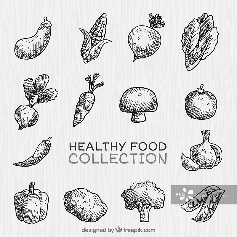 手绘健康蔬菜合集图片素材