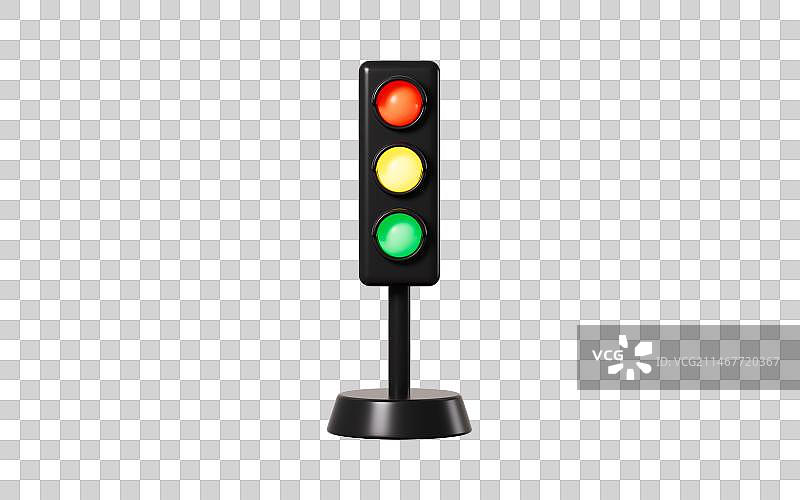 卡通交通信号灯3D渲染图片素材