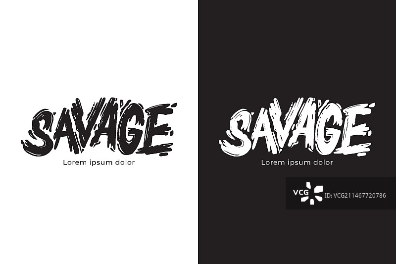 手绘野蛮人标志模板图片素材