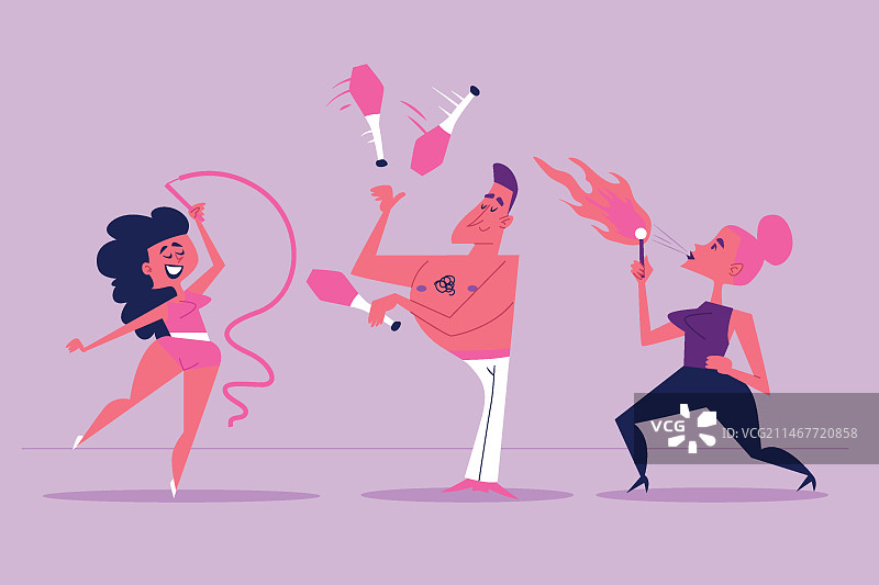 手绘复古卡通人物图片素材