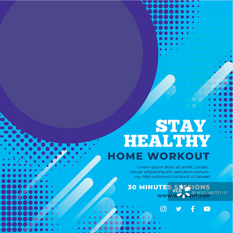 方形居家运动宣传单：男性运动员图片素材