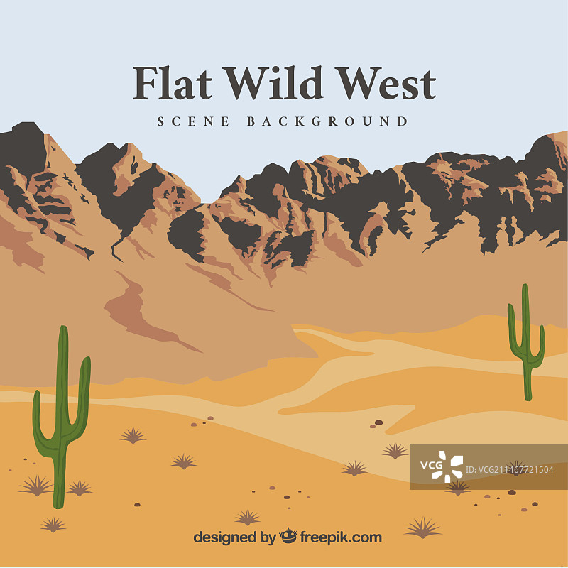 扁平风格狂野西部背景图片素材