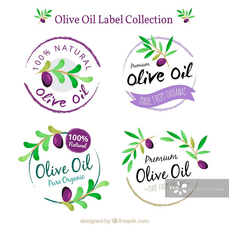 圆形橄榄油标签素材包图片素材