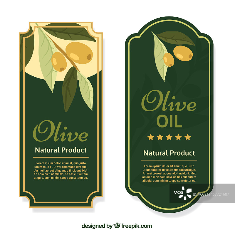 复古风格的装饰橄榄油标签图片素材