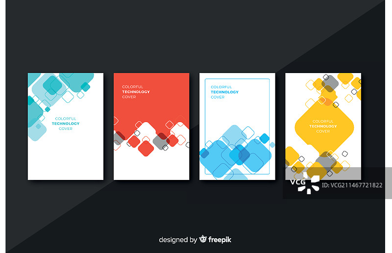 彩色几何线条封面合集图片素材