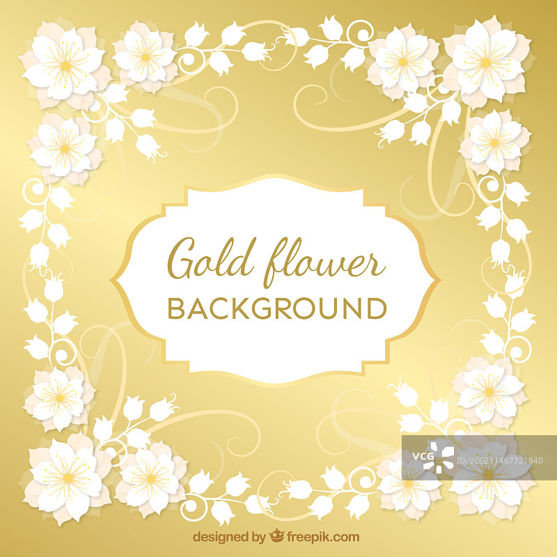 金色背景装饰花图片素材