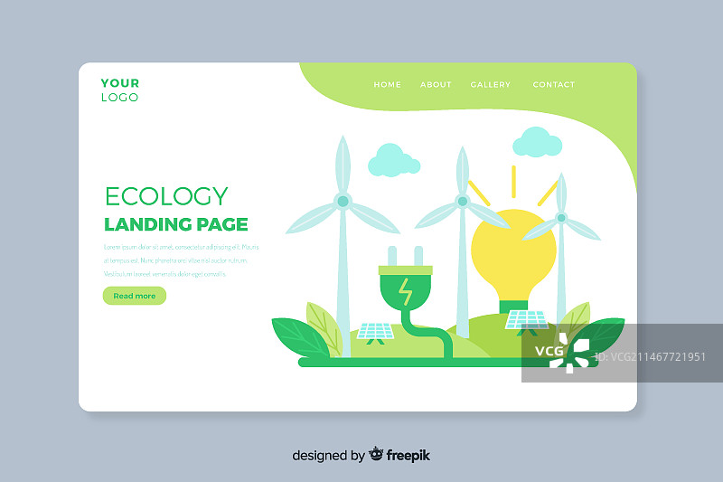 生态概念着陆页模板图片素材