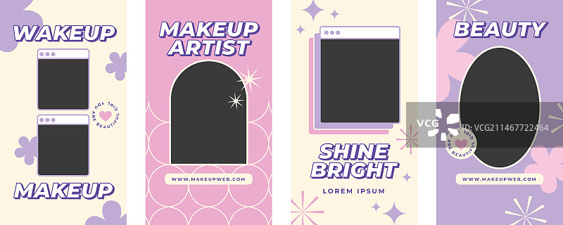 化妆师扁平简约Instagram快拍系列图片素材