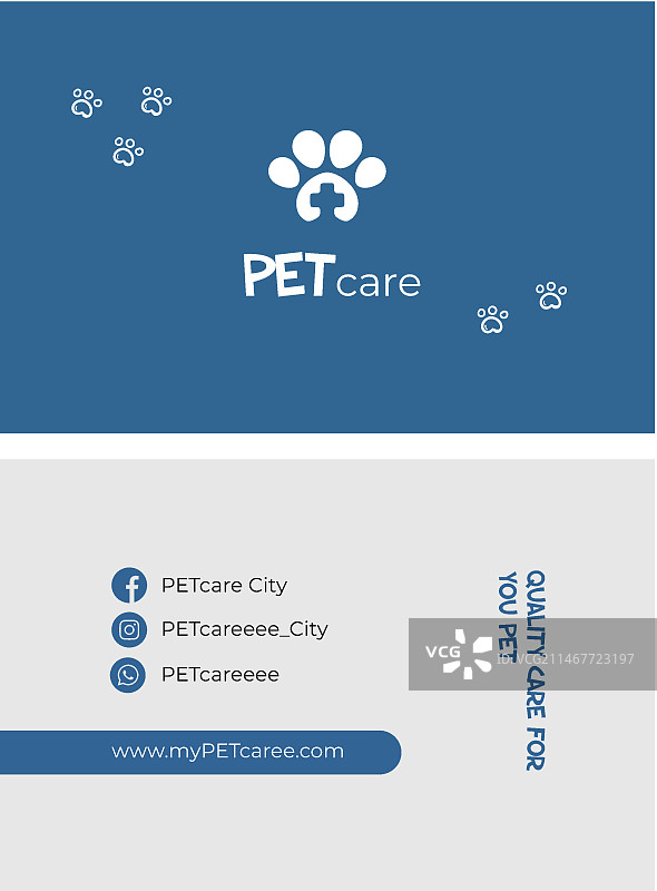 兽医双面名片图片素材