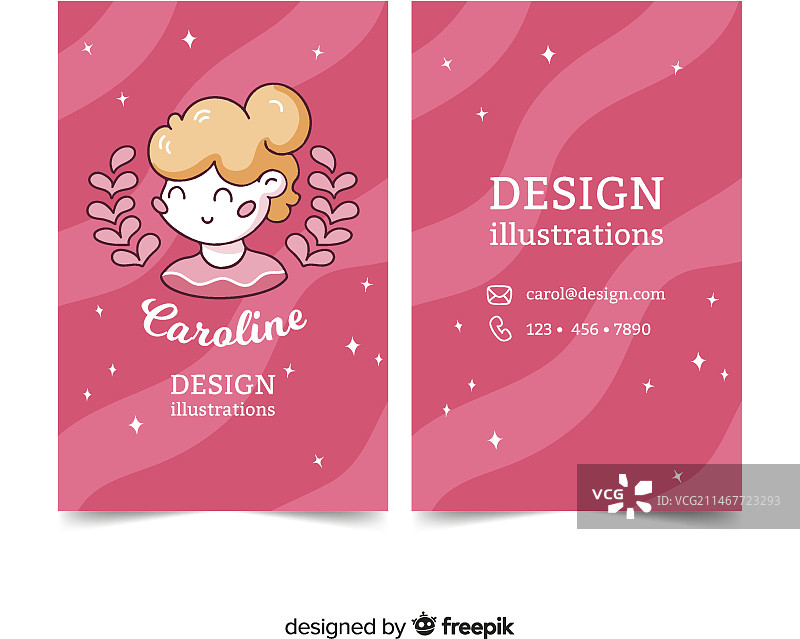 可爱风格名片模板图片素材