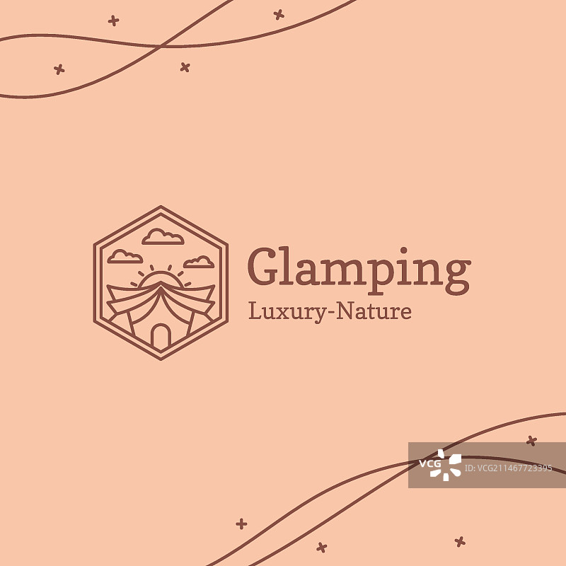 手绘豪华露营地logo图片素材