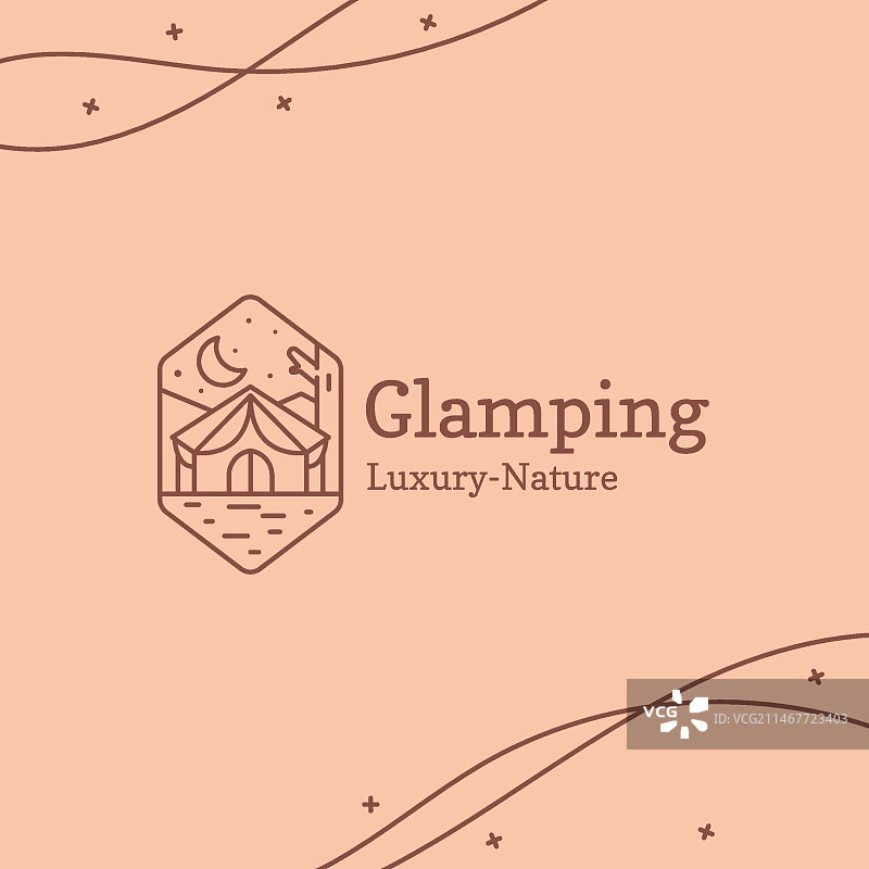 手绘豪华露营地logo图片素材