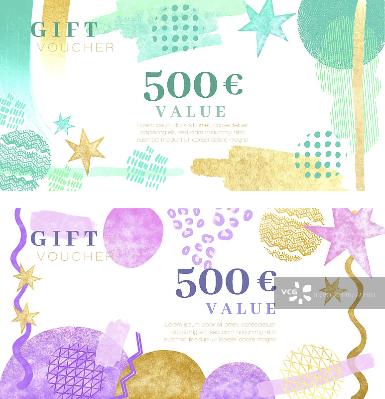 水彩礼券模板图片素材