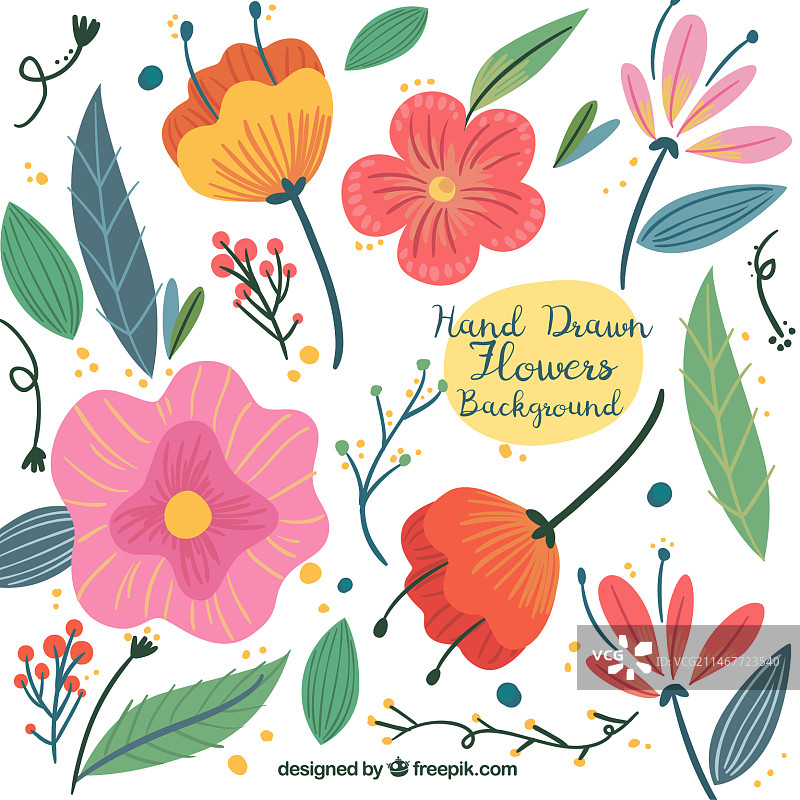 手绘花卉背景图片素材