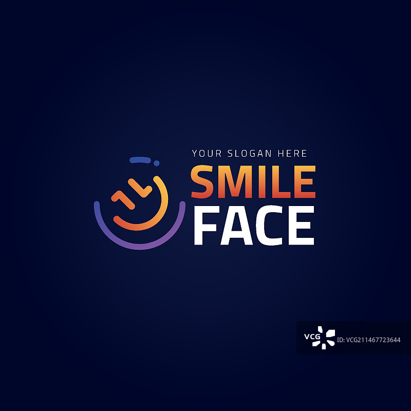 渐变微笑标志模板图片素材