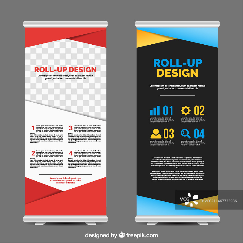 具有彩色几何形状的商务易拉宝图片素材