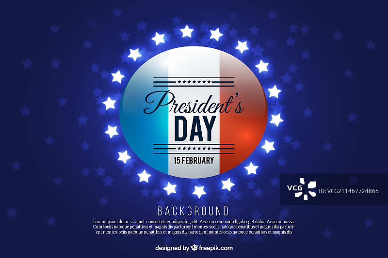 带有星星的总统日闪亮背景图片素材