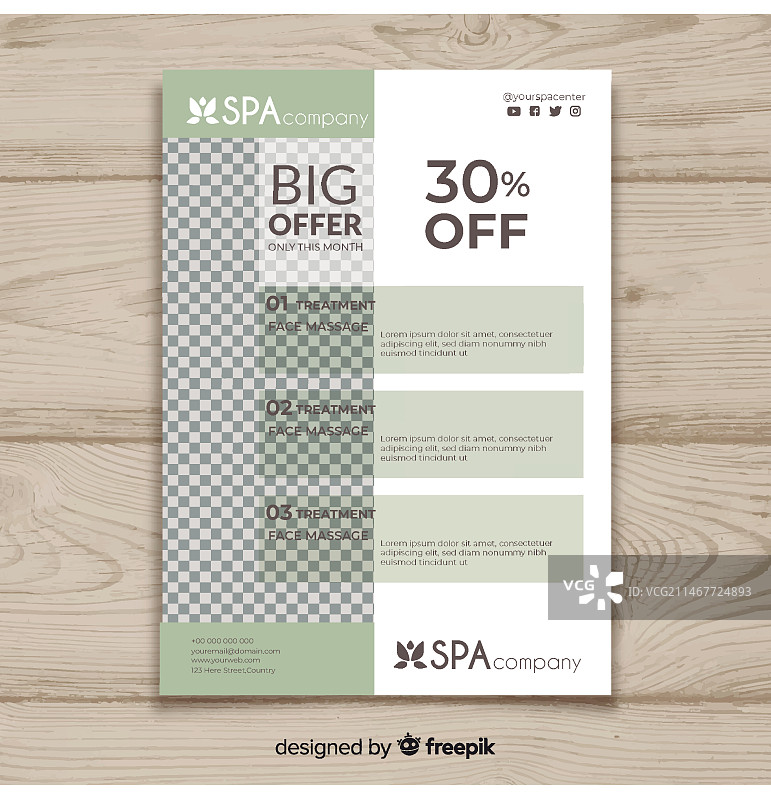 带照片的SPA宣传册模板图片素材