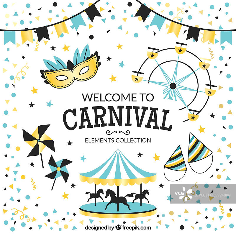 狂欢节元素合集图片素材