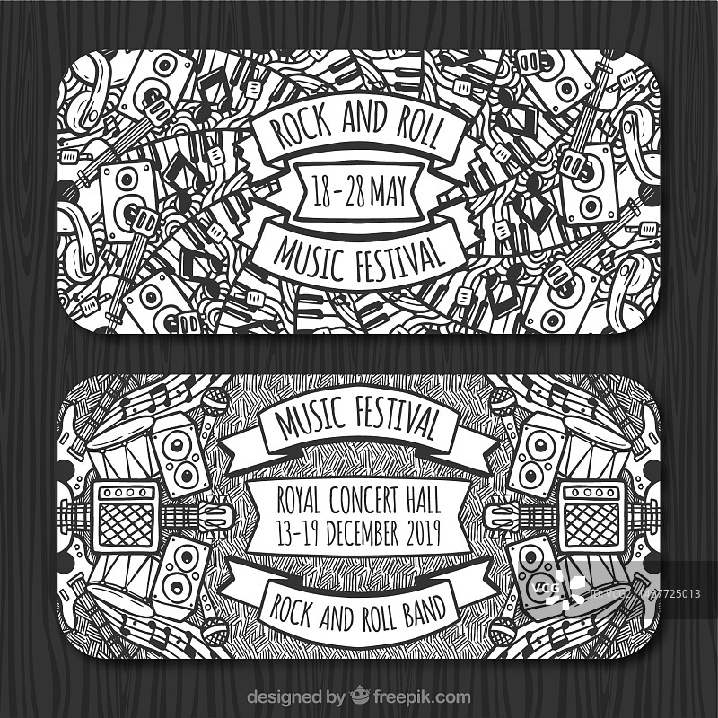 带装饰乐器的音乐节banner图片素材