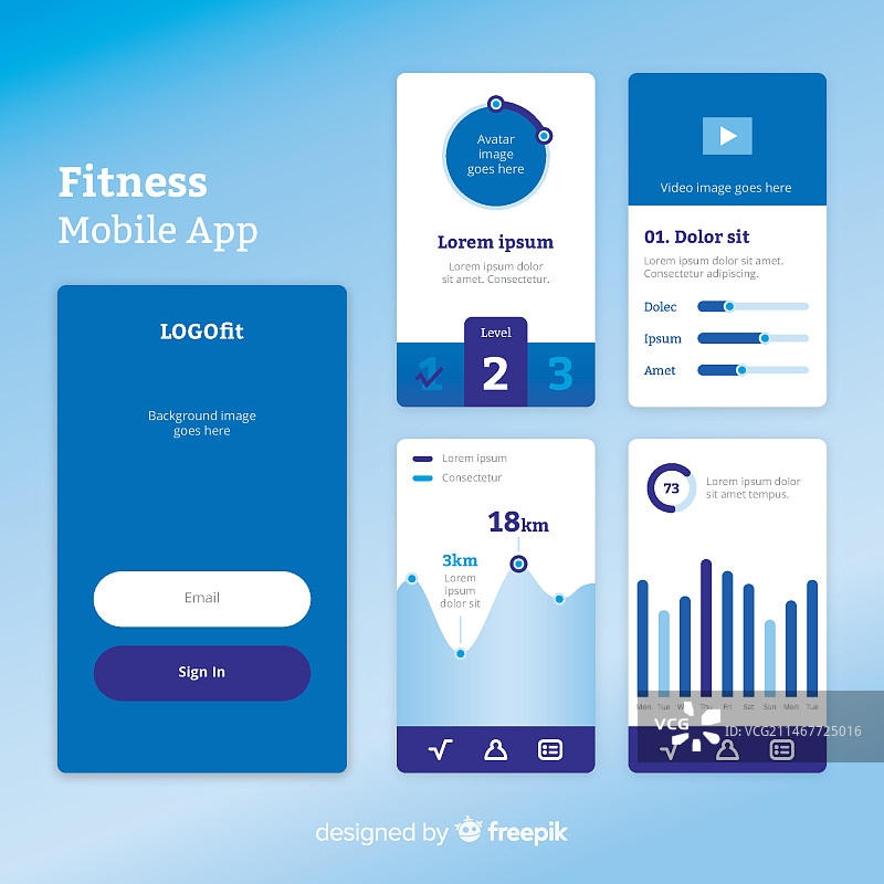 健身App信息图表模板图片素材