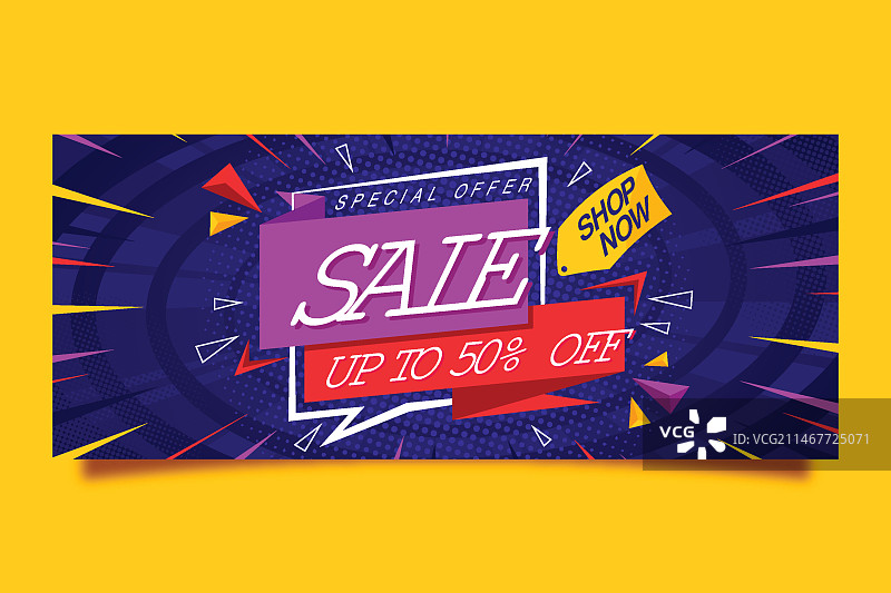 彩色促销banner图片素材