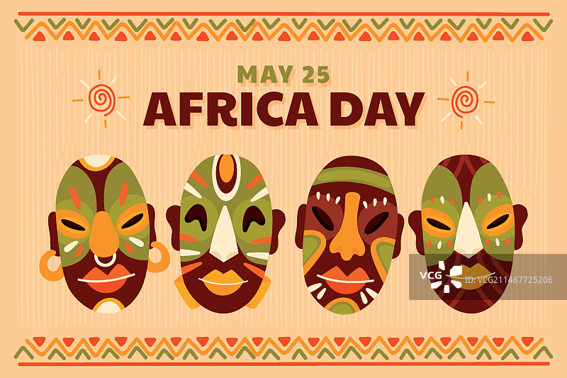 扁平风非洲日背景图片素材