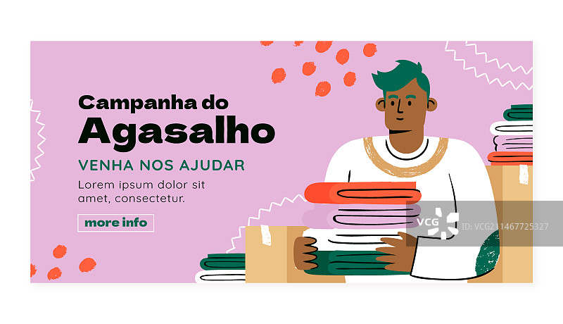 扁平风格水平公益横幅banner模板图片素材