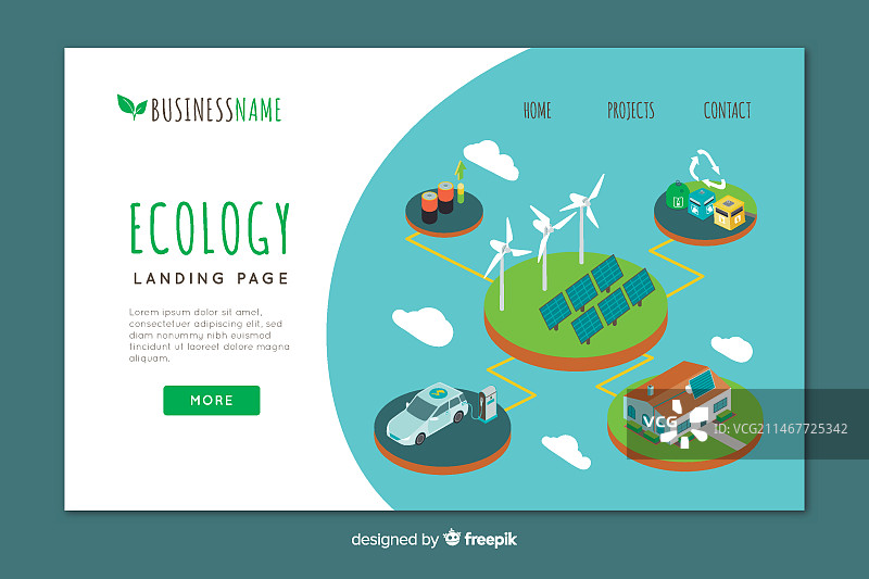 2.5D生态登录页模板图片素材