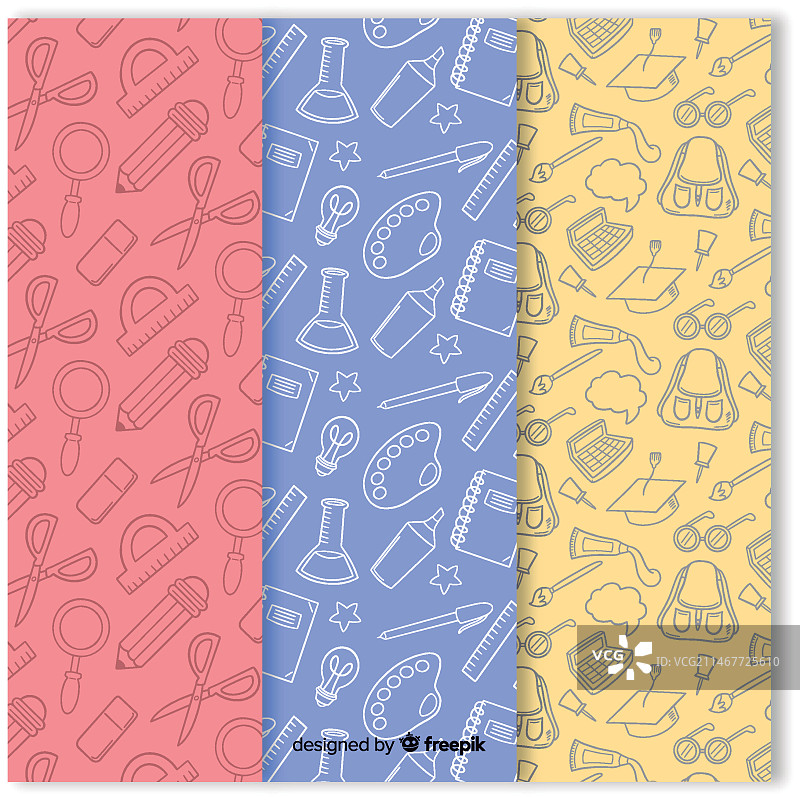 手绘返校季图案合集图片素材