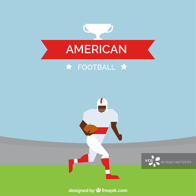 几何风格美式橄榄球运动员扁平背景图片素材
