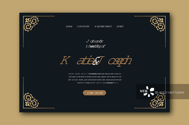 简约婚礼着陆页图片素材