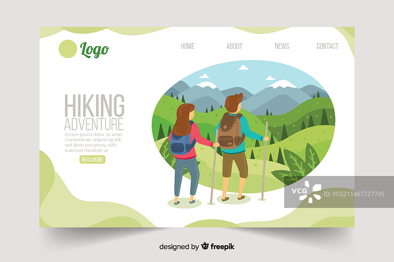 户外活动着陆页模板图片素材