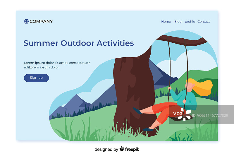 户外活动着陆页模板图片素材