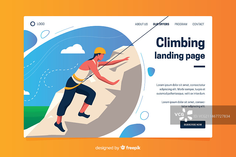 户外活动着陆页模板图片素材