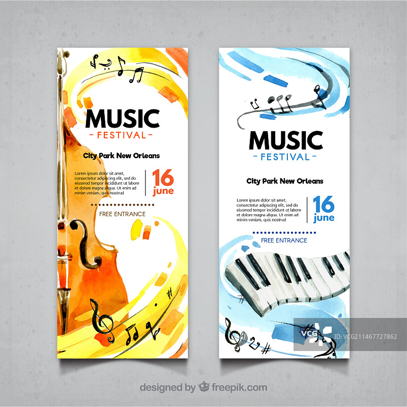 小提琴和钢琴音乐节抽象banner图片素材