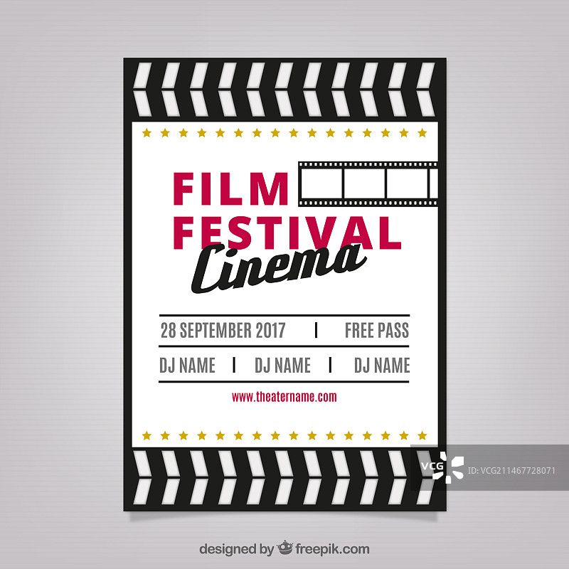 复古设计的电影节海报图片素材