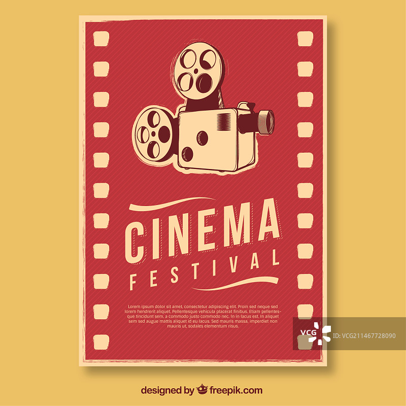 复古胶片海报与老式相机图片素材